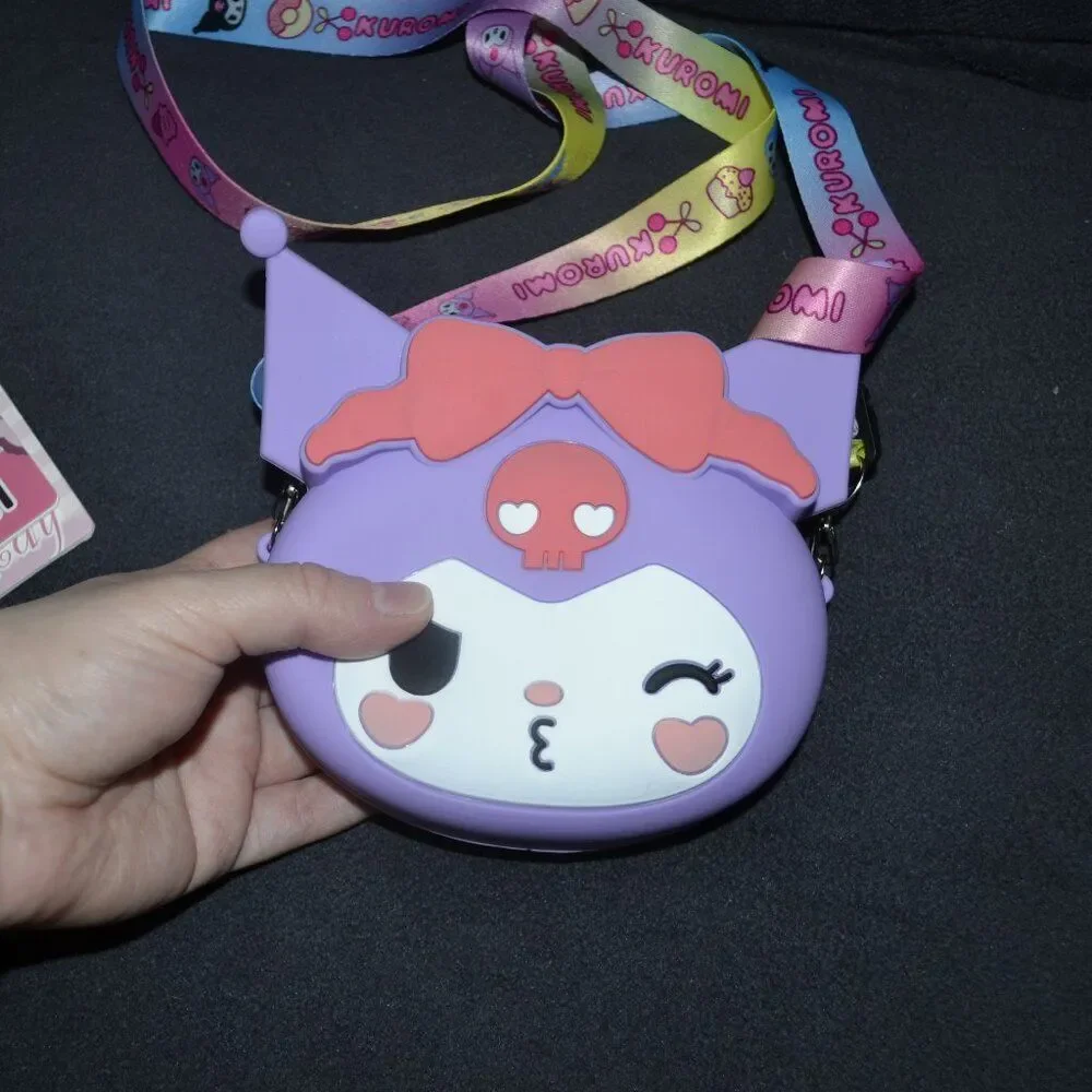 Purple Kuromi Kawaii Kissy Face Mini Crossbody Bag Cute Gift Idea Set Bundle